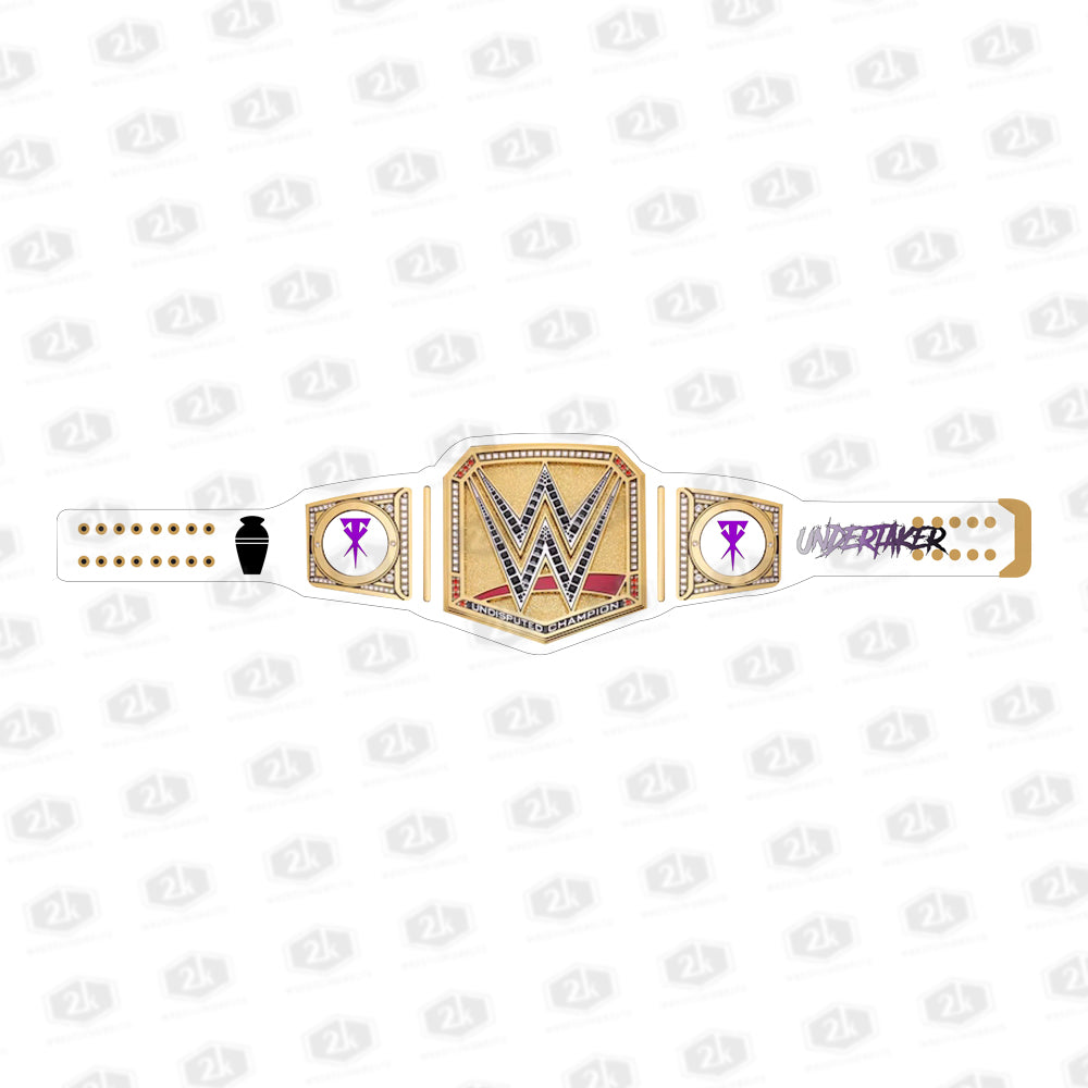 Undertaker The Urn Signature Series Undisputed Championship Belt 2mm (White Strap)