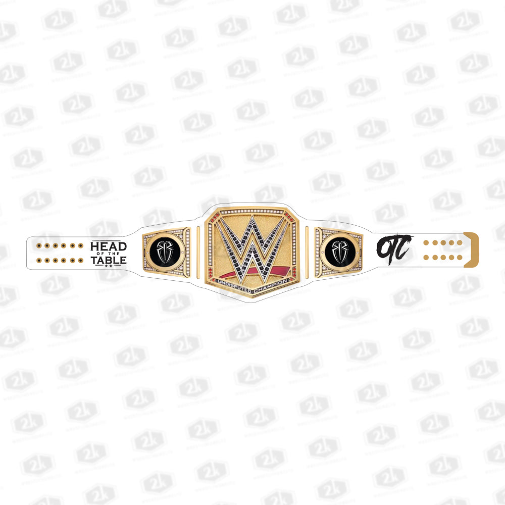 Roman Reigns OTC Signature Undisputed Belt 2mm (White Strap)