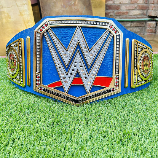 Blue Universal Championship Replica Title Belt Adult Size - Diecast Plates