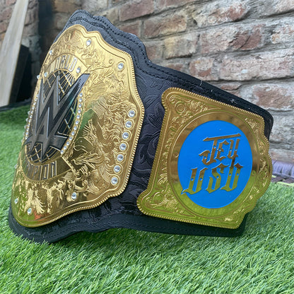 JEY USO World Heavyweight Championship Replica Title Belt Adult Size - 2MM Brass Plates