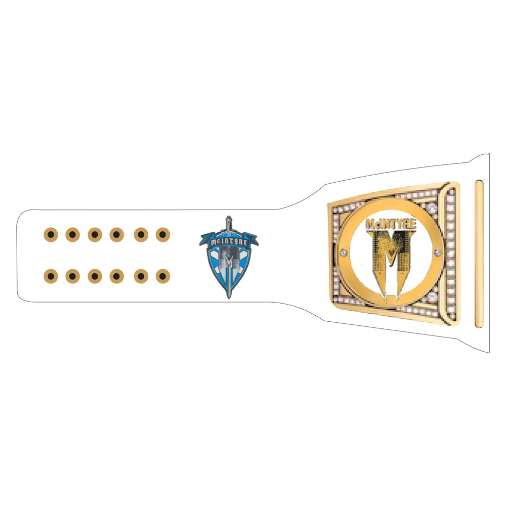 Drew McIntyre Kneel To The Steel Signature Series Belt (White Strap)