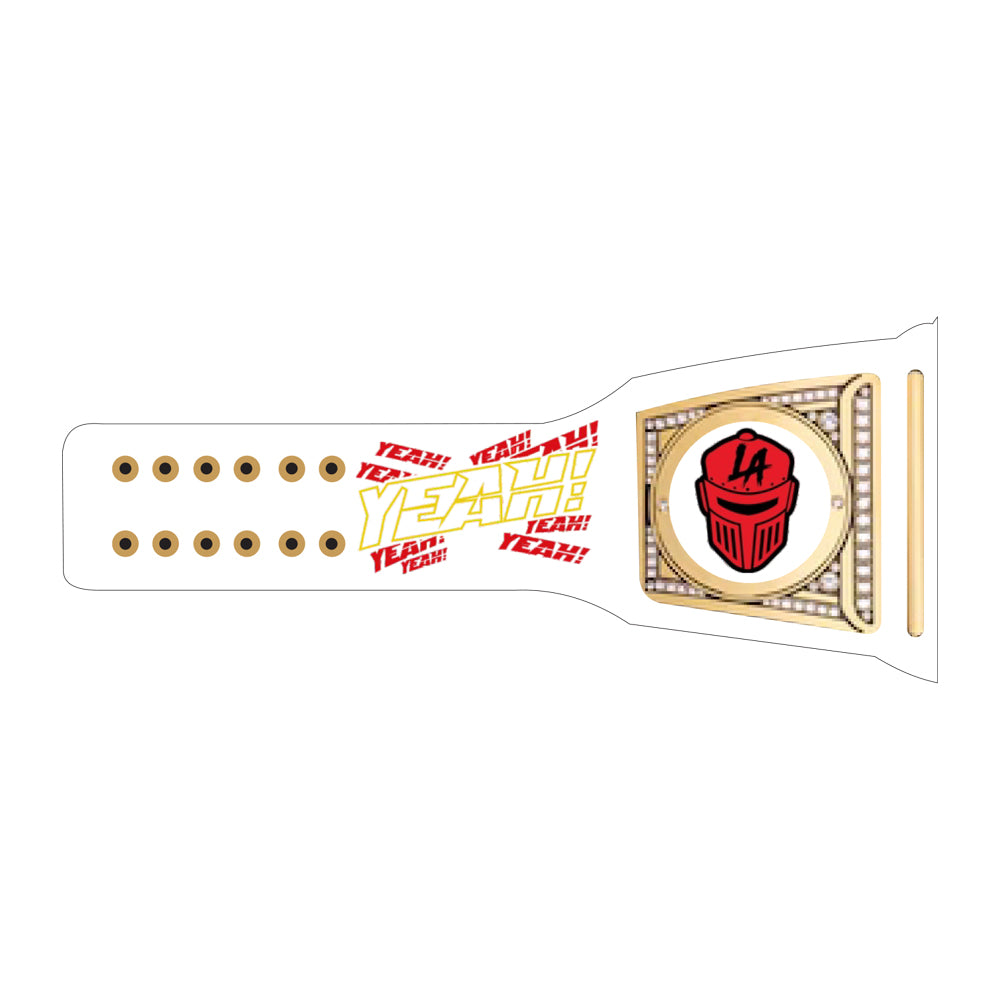 LA Knight Yeah Signature Undisputed Belt (White Strap)