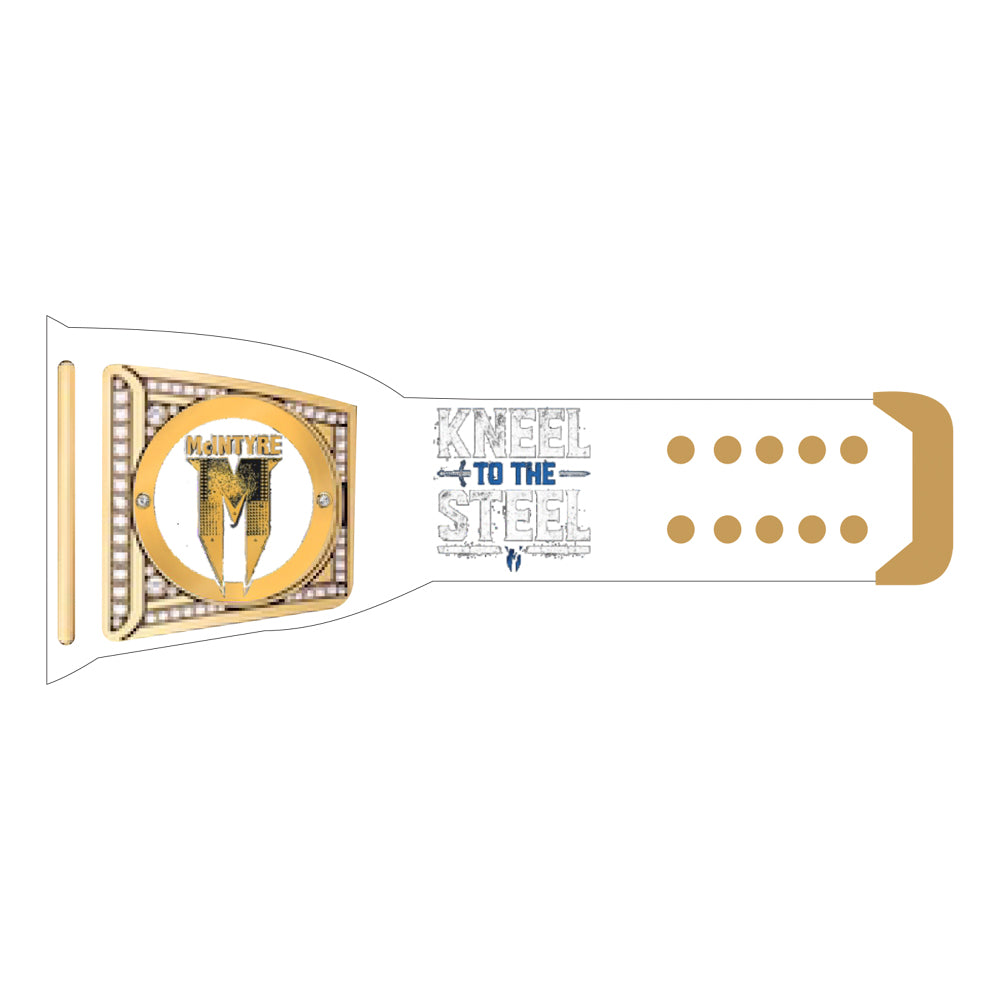 Drew McIntyre Kneel To The Steel Signature Series Belt (White Strap)