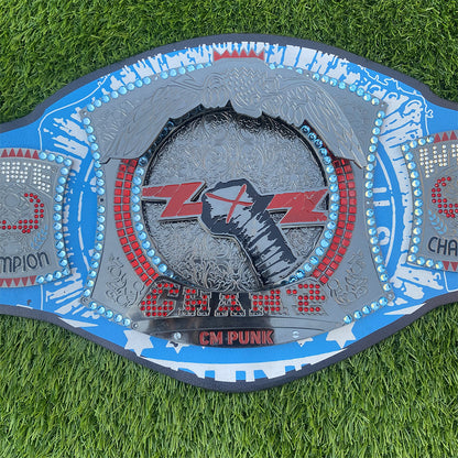 CM Punk Spinner Signature Championship Replica Title Belt Adult Size - 4MM Brass Plates