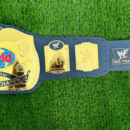 WWF World Tag Team Championship Replica Title Belt Adult Size - 2MM Brass Plates