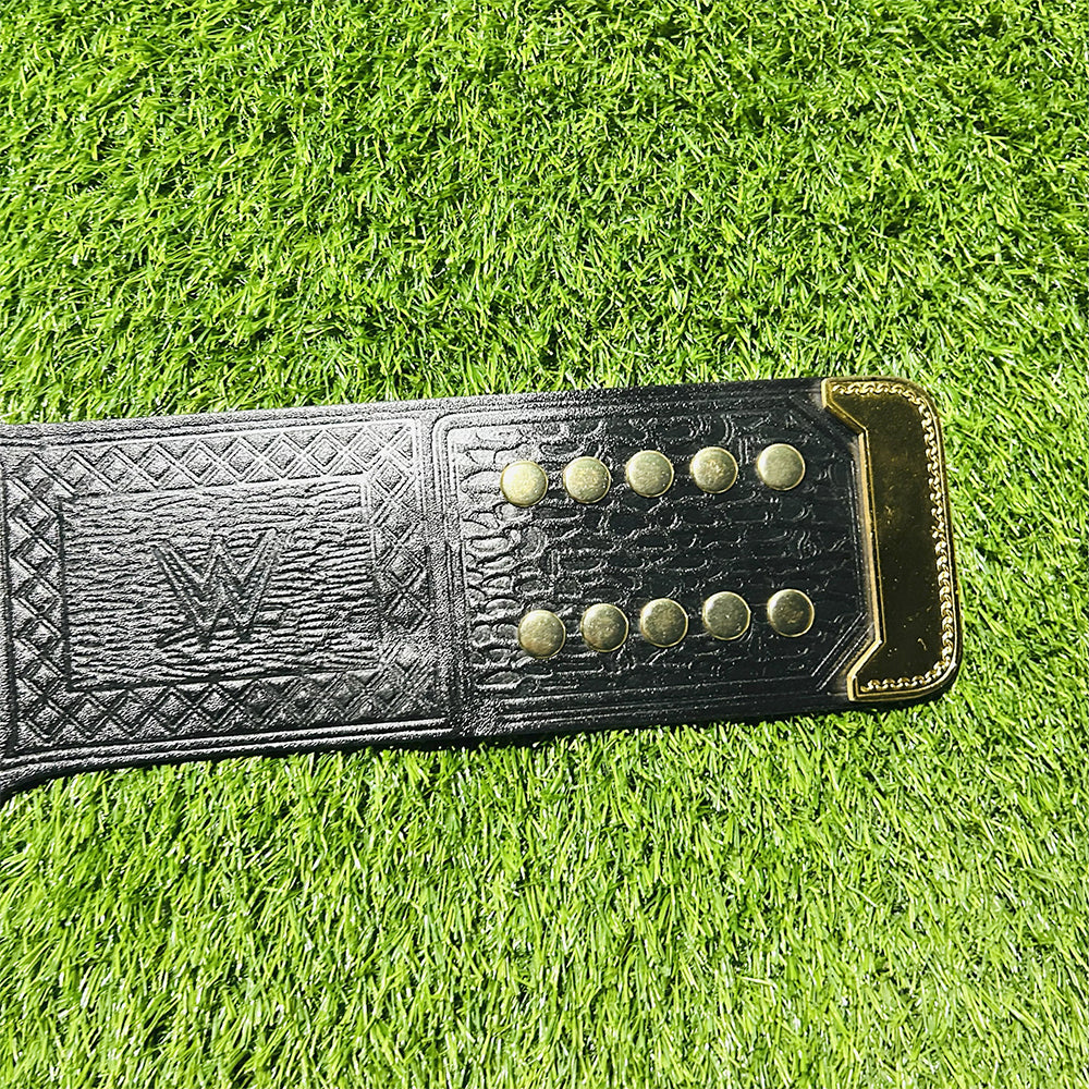 Undisputed Championship Replica Title Belt Cowhide Leather Strap Adult Size - 4MM Brass Plates