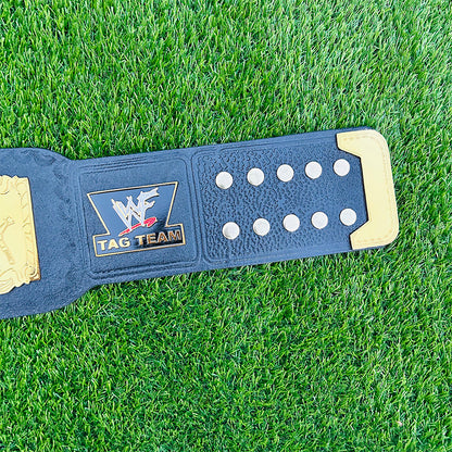 WWF World Tag Team Championship Replica Title Belt Adult Size - 2MM Brass Plates
