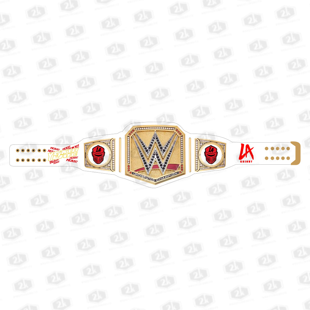 LA Knight Yeah Signature Undisputed Belt 2mm (White Strap)