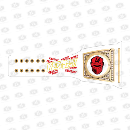 LA Knight Yeah Signature Undisputed Belt 2mm (White Strap)